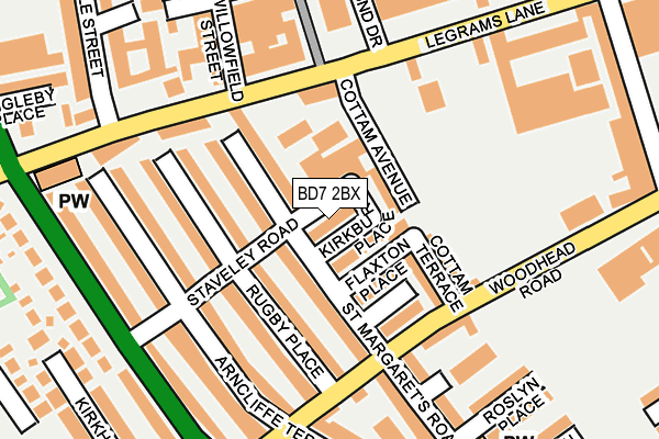 BD7 2BX map - OS OpenMap – Local (Ordnance Survey)