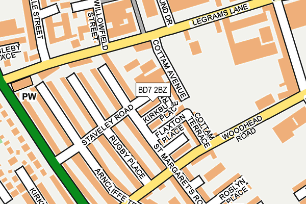 BD7 2BZ map - OS OpenMap – Local (Ordnance Survey)