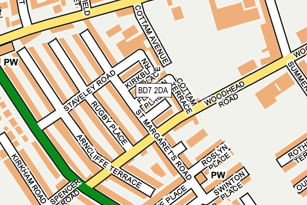 BD7 2DA map - OS OpenMap – Local (Ordnance Survey)