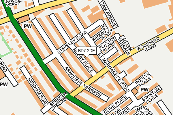 BD7 2DE map - OS OpenMap – Local (Ordnance Survey)