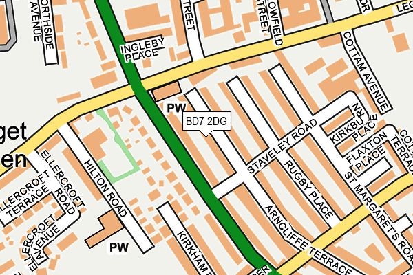 BD7 2DG map - OS OpenMap – Local (Ordnance Survey)