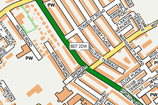 BD7 2DW map - OS OpenMap – Local (Ordnance Survey)