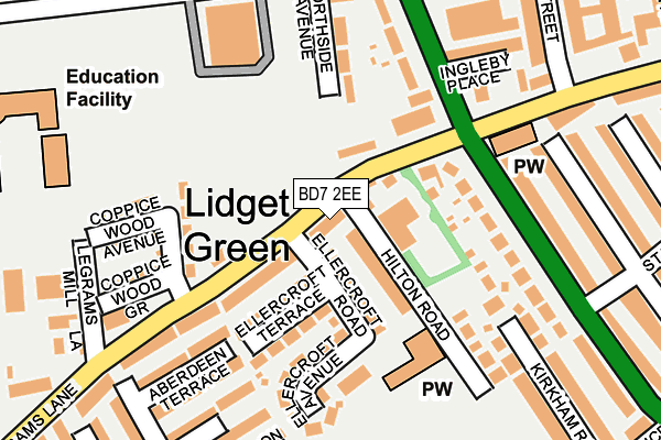 BD7 2EE map - OS OpenMap – Local (Ordnance Survey)