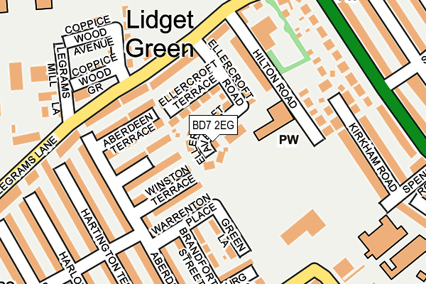 BD7 2EG map - OS OpenMap – Local (Ordnance Survey)