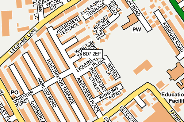 BD7 2EP map - OS OpenMap – Local (Ordnance Survey)