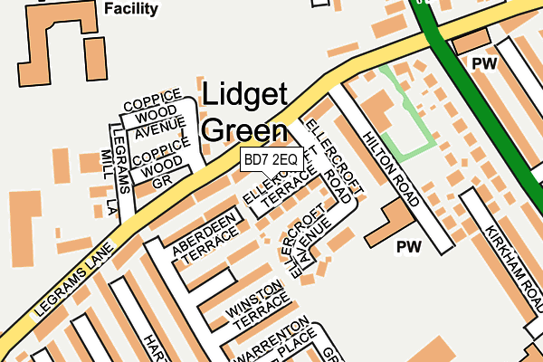 BD7 2EQ map - OS OpenMap – Local (Ordnance Survey)