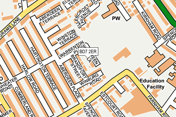 BD7 2ER map - OS OpenMap – Local (Ordnance Survey)