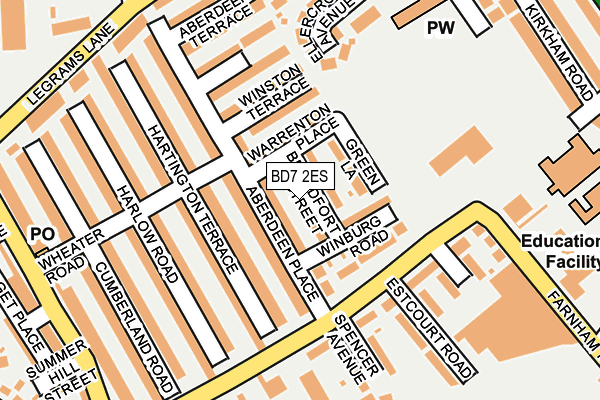 BD7 2ES map - OS OpenMap – Local (Ordnance Survey)