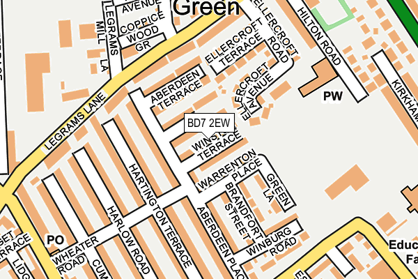 BD7 2EW map - OS OpenMap – Local (Ordnance Survey)