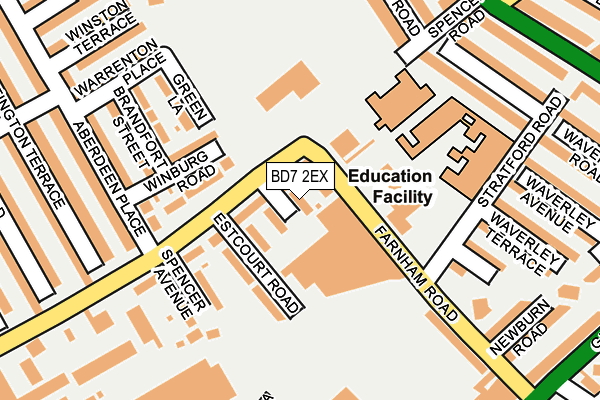 BD7 2EX map - OS OpenMap – Local (Ordnance Survey)