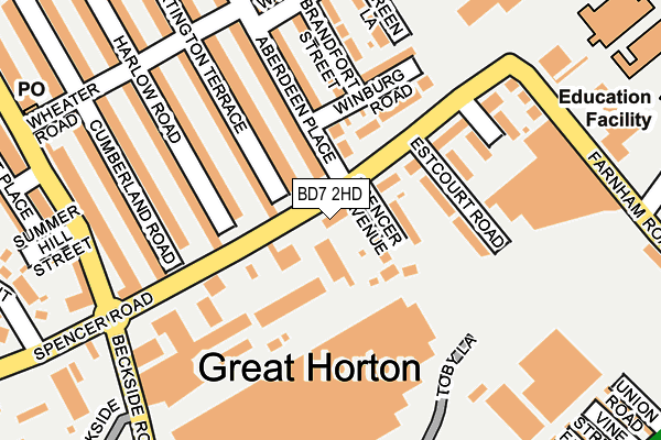 BD7 2HD map - OS OpenMap – Local (Ordnance Survey)