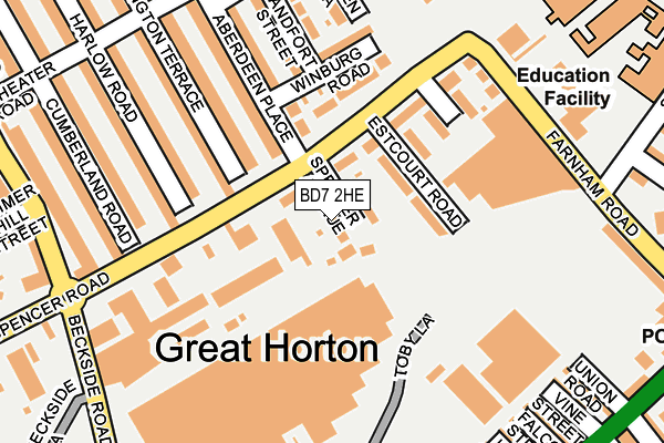 BD7 2HE map - OS OpenMap – Local (Ordnance Survey)