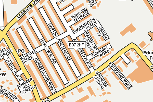 BD7 2HF map - OS OpenMap – Local (Ordnance Survey)