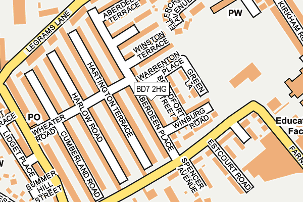 BD7 2HG map - OS OpenMap – Local (Ordnance Survey)