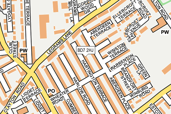 BD7 2HJ map - OS OpenMap – Local (Ordnance Survey)