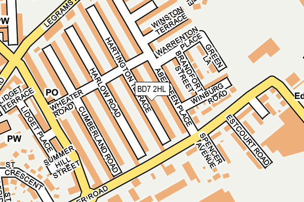 BD7 2HL map - OS OpenMap – Local (Ordnance Survey)