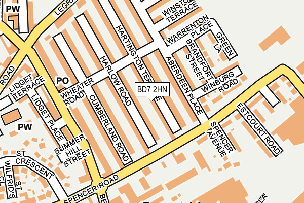 BD7 2HN map - OS OpenMap – Local (Ordnance Survey)