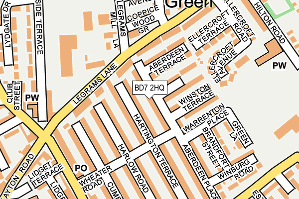 BD7 2HQ map - OS OpenMap – Local (Ordnance Survey)