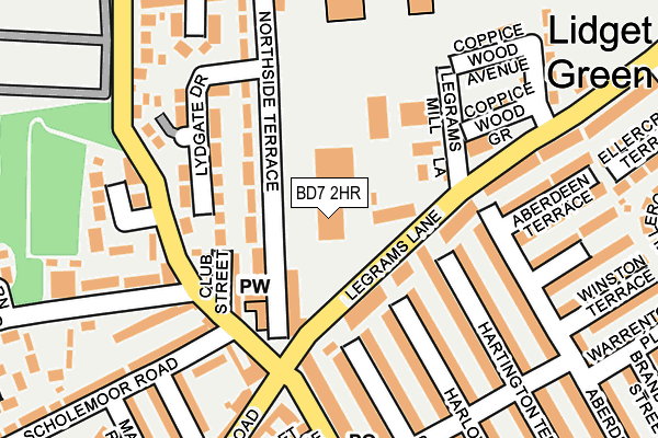 BD7 2HR map - OS OpenMap – Local (Ordnance Survey)