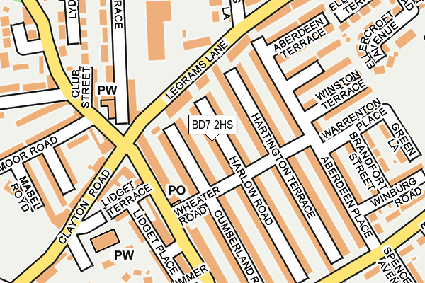 BD7 2HS map - OS OpenMap – Local (Ordnance Survey)