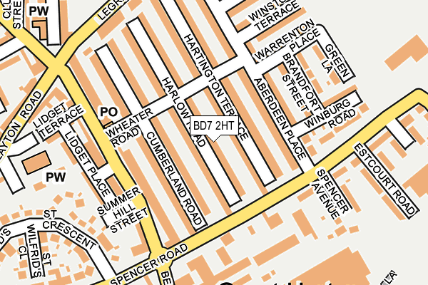 BD7 2HT map - OS OpenMap – Local (Ordnance Survey)