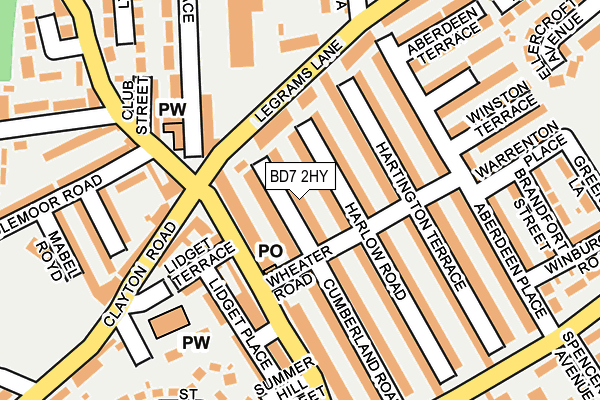 BD7 2HY map - OS OpenMap – Local (Ordnance Survey)