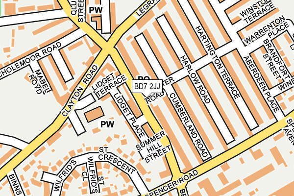 BD7 2JJ map - OS OpenMap – Local (Ordnance Survey)