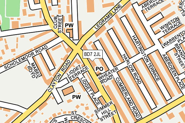 BD7 2JL map - OS OpenMap – Local (Ordnance Survey)