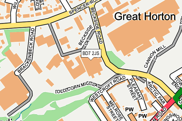 BD7 2JS map - OS OpenMap – Local (Ordnance Survey)