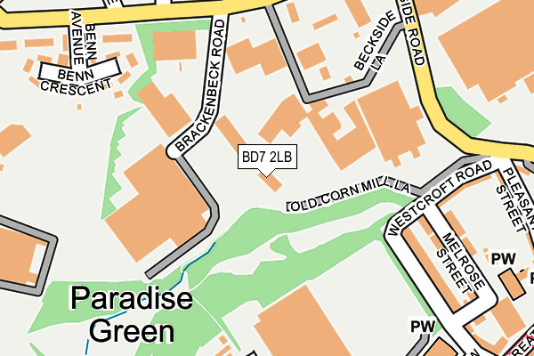 BD7 2LB map - OS OpenMap – Local (Ordnance Survey)