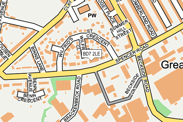 BD7 2LE map - OS OpenMap – Local (Ordnance Survey)