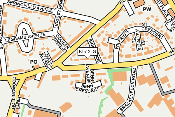 BD7 2LG map - OS OpenMap – Local (Ordnance Survey)