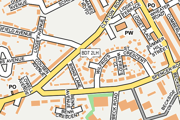 BD7 2LH map - OS OpenMap – Local (Ordnance Survey)
