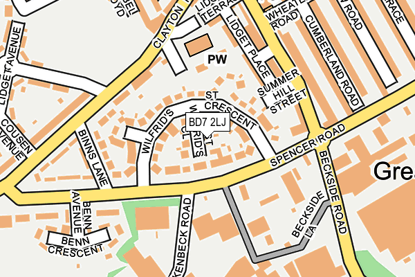 BD7 2LJ map - OS OpenMap – Local (Ordnance Survey)