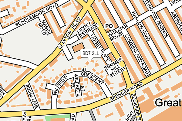 BD7 2LL map - OS OpenMap – Local (Ordnance Survey)