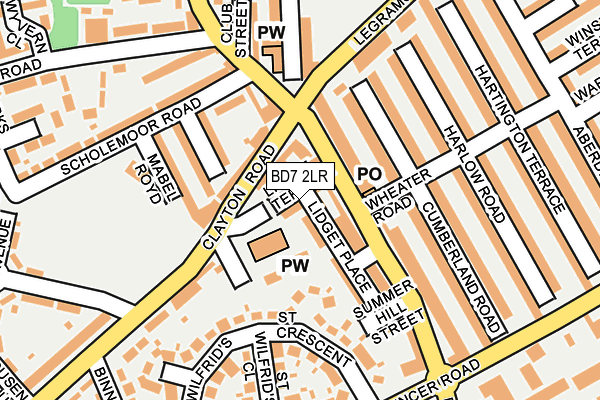 BD7 2LR map - OS OpenMap – Local (Ordnance Survey)