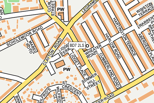 BD7 2LS map - OS OpenMap – Local (Ordnance Survey)