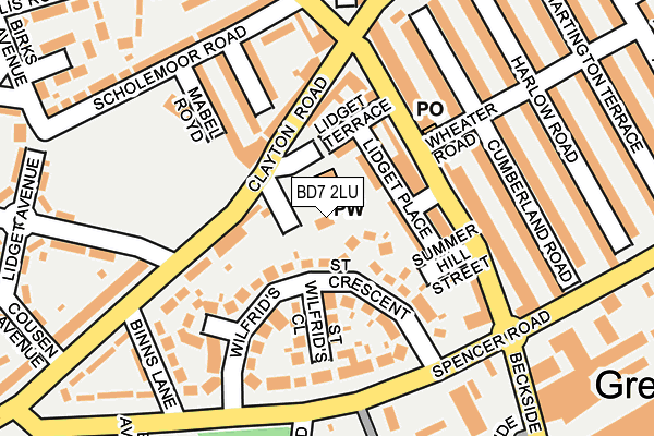BD7 2LU map - OS OpenMap – Local (Ordnance Survey)