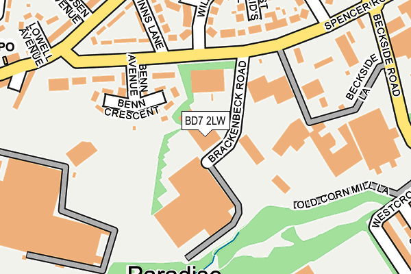 BD7 2LW map - OS OpenMap – Local (Ordnance Survey)
