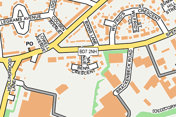 BD7 2NH map - OS OpenMap – Local (Ordnance Survey)
