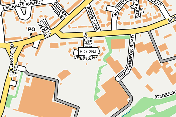 BD7 2NJ map - OS OpenMap – Local (Ordnance Survey)