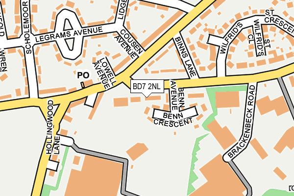BD7 2NL map - OS OpenMap – Local (Ordnance Survey)