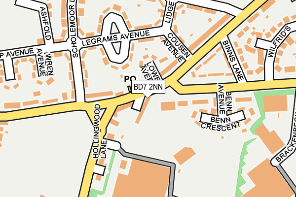 BD7 2NN map - OS OpenMap – Local (Ordnance Survey)