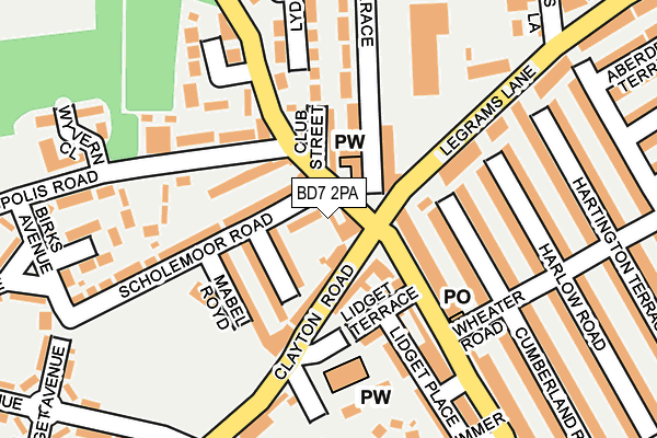 BD7 2PA map - OS OpenMap – Local (Ordnance Survey)