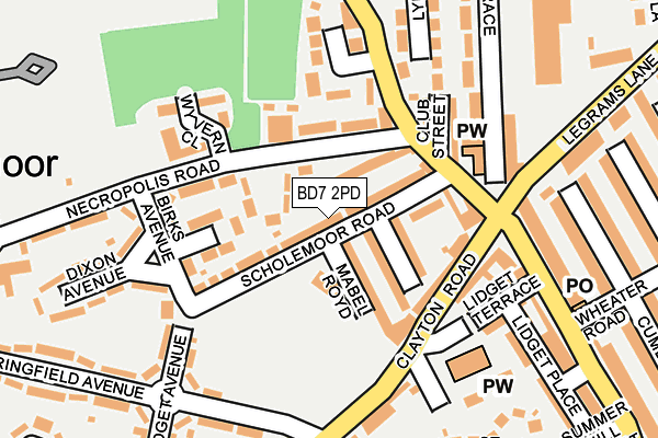 BD7 2PD map - OS OpenMap – Local (Ordnance Survey)