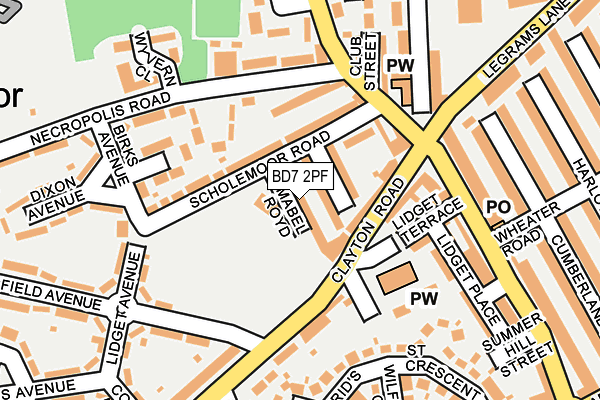 BD7 2PF map - OS OpenMap – Local (Ordnance Survey)