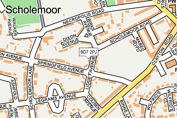 BD7 2PJ map - OS OpenMap – Local (Ordnance Survey)