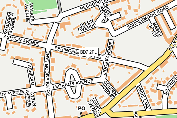 BD7 2PL map - OS OpenMap – Local (Ordnance Survey)