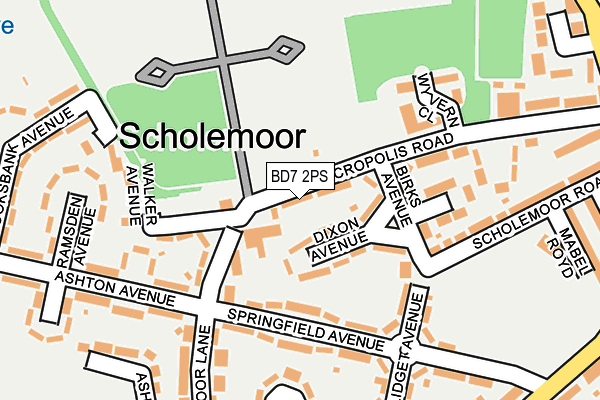 BD7 2PS map - OS OpenMap – Local (Ordnance Survey)