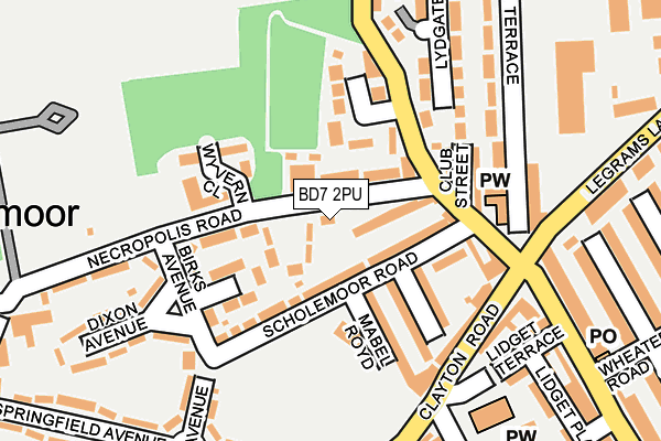 BD7 2PU map - OS OpenMap – Local (Ordnance Survey)